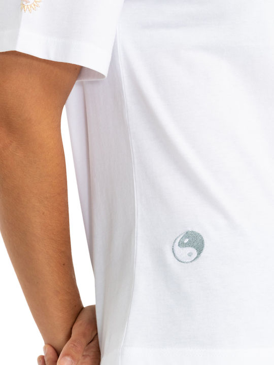 Damen Sommer Bluse Kurzärmelig Weiß