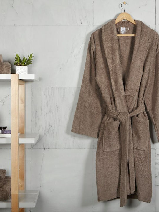 Fieldcrest Halat de baie cu Guler Dark Taupe 370gr/m² Fieldcrest Halat de baie cu Guler Dark Taupe 370gr/m²