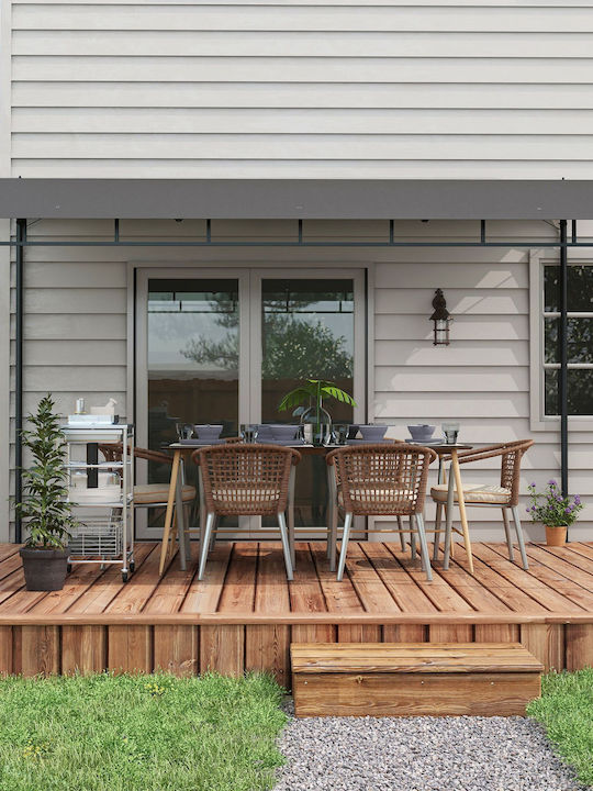 Outsunny Gazebo Garten Gray 4x2.92m