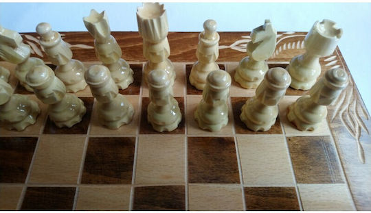 Magic Puzzle Box Handgefertigt Schach aus Holz mit Spielsteinen 25x25cm