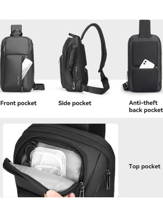 Herrentasche Schulter / Crossbody Schwarz