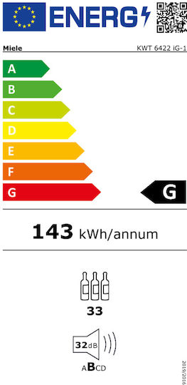 Miele KWT 6422 iG-1 Răcitor de Vinuri 33 Sticle