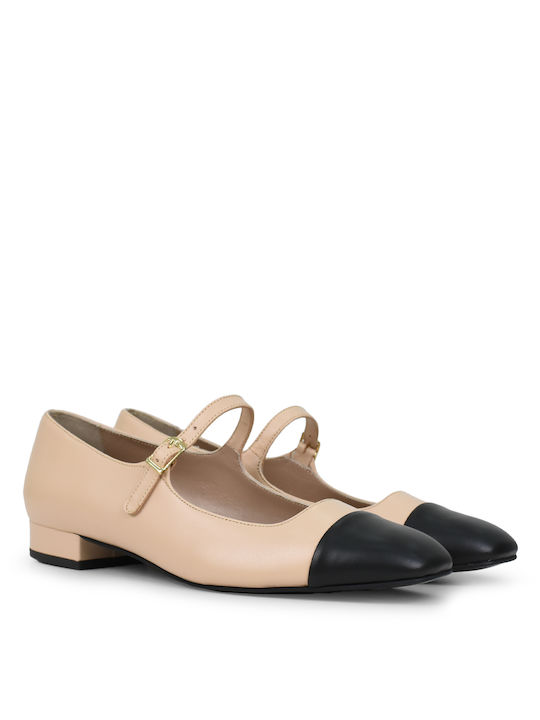 Tsakiris Mallas Leather Ballerinas Beige