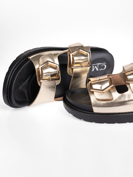 Issue Fashion Women's Flat Sandals in Gold Color