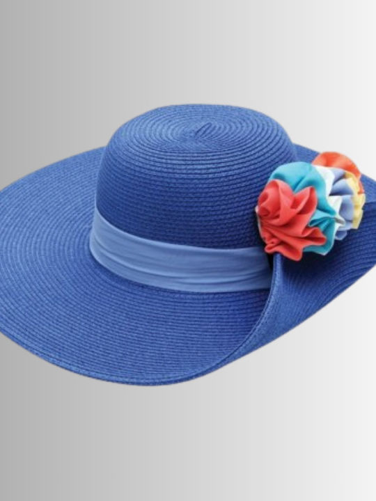 Straw Blue Flower Hat 605 OEM