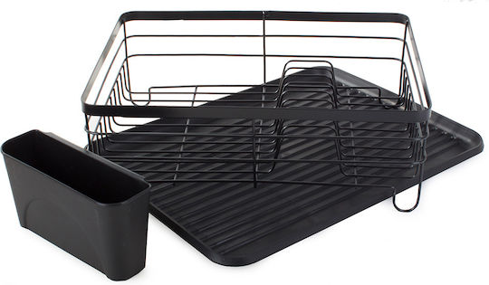 Metallic Black Sink Strainer 43x32x14cm