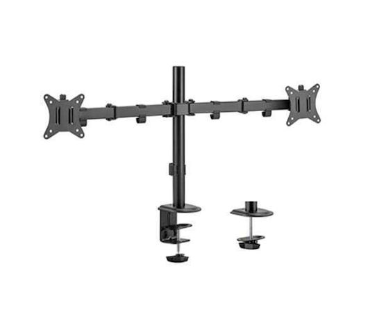 Blackmount Stand Desk Mounted for 2 Monitors up to 32" with Arm (MNT66-2)