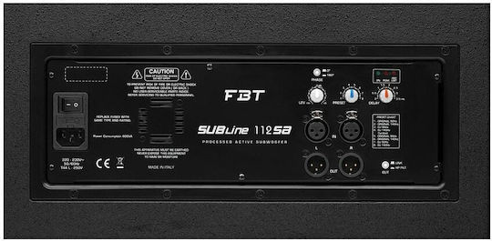 FBT Subline 112SA 542.FBT.173.112.SA Active Speaker PA 700W with Woofer 12" 48x43x44.7cm.