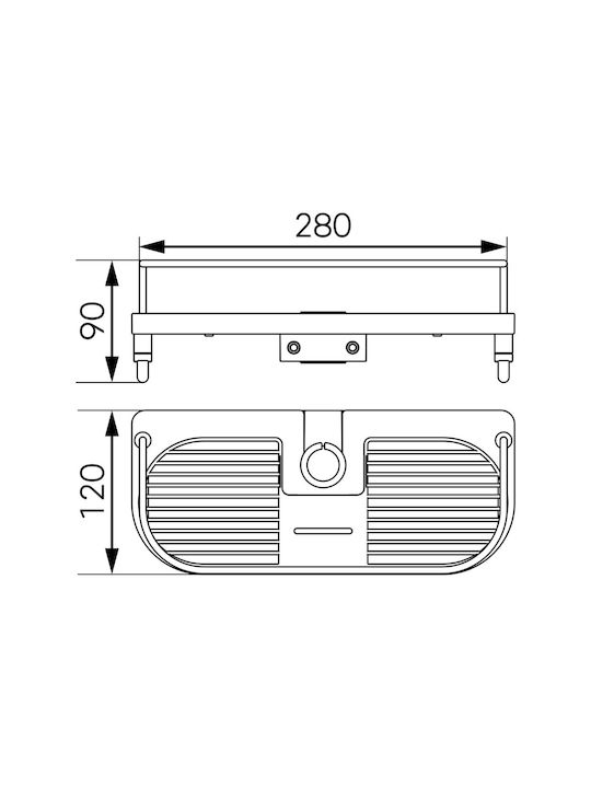 Ferro Emotion Montat pe perete Raft de Baie Inox cu 1 Raft 28x12x9cm