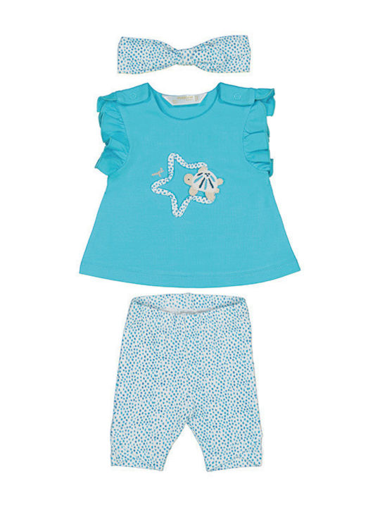 Mayoral Kinder Set mit Leggings Sommer 2Stück Blue 1792