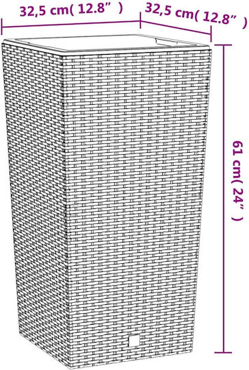 vidaXL Γλάστρα Πλαστική Λευκή 32.5x61x32.5εκ.