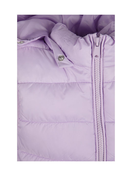 Kinder Freizeitjacke Ärmellos mit Kapuze Lila
