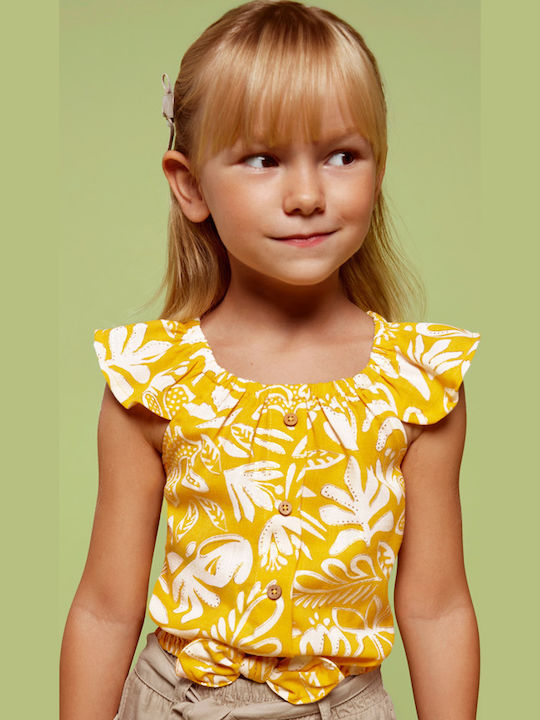 Kids' Tunic Short Sleeve Brown Shirts