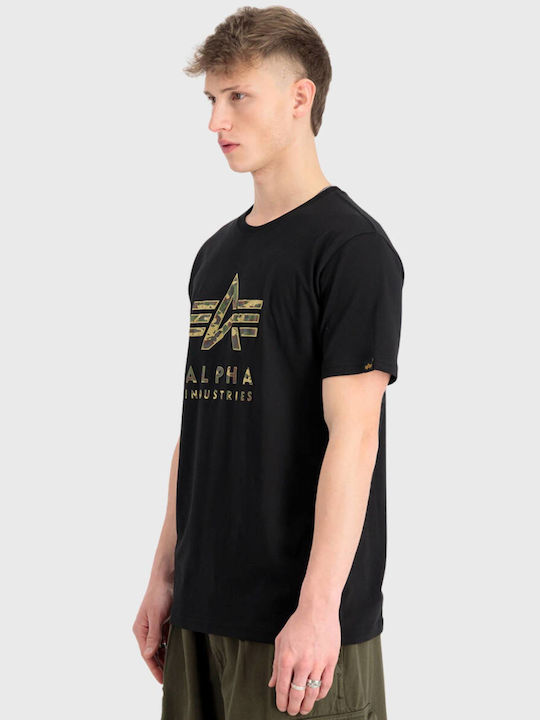 Alpha Industries Ανδρικό T-shirt Κοντομάνικο Μαύρο