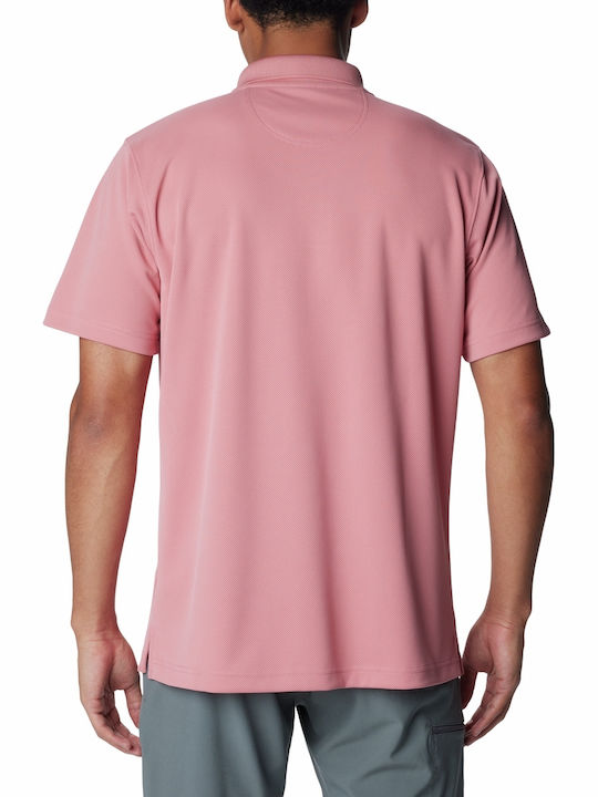 Columbia Herren Kurzarmshirt Polo Rosa