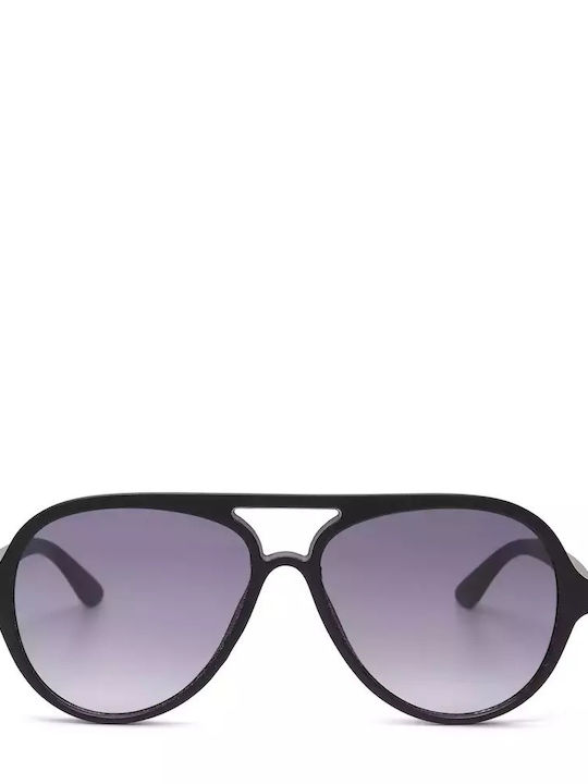Okkia Alessio Unisex Sunglasses with Black Horn-Rimmed Frame and Black Lens OK021BK
