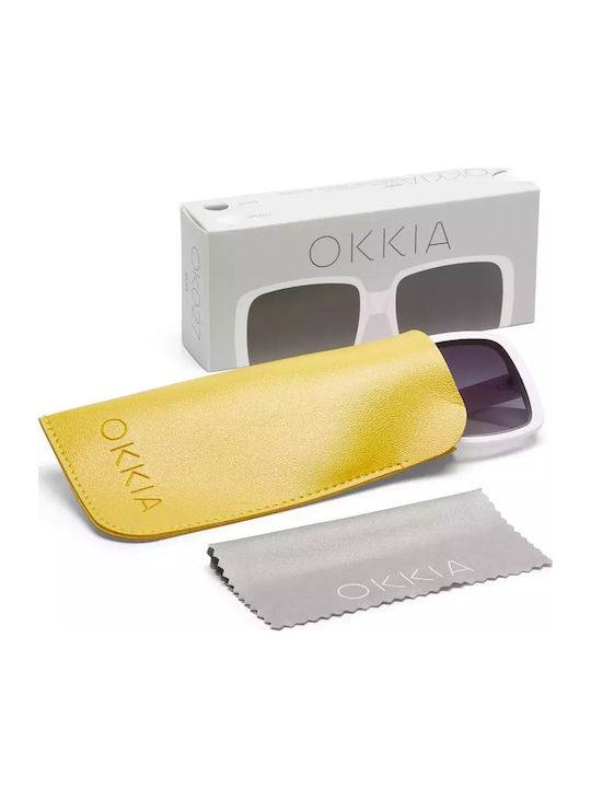 Okkia Alessia Women's Sunglasses with White Horn-Rimmed Frame