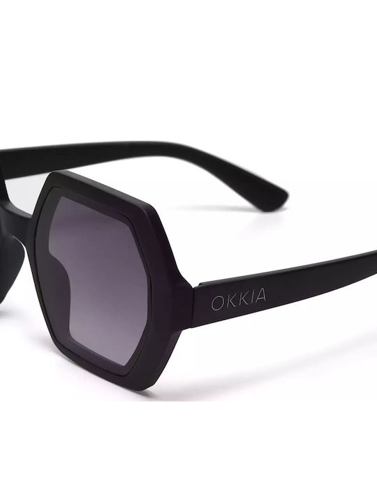 Okkia Emma Women's Sunglasses with Black Plastic Frame and Black Lens OK015BK
