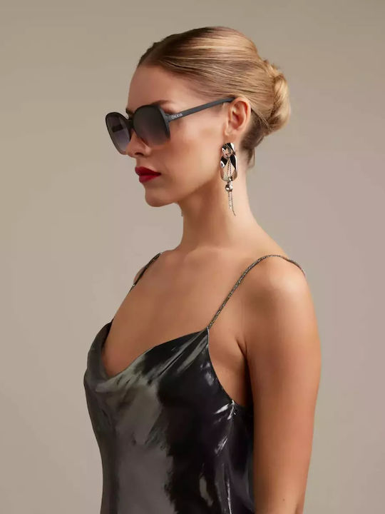 Okkia Anna Women's Sunglasses with Black Plastic Frame and Black Lens OK019BP