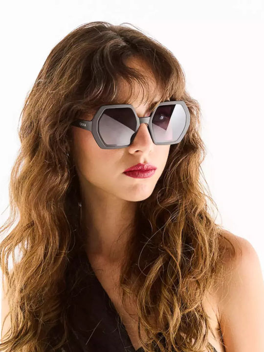 Okkia Emma Women's Sunglasses with Black Plastic Frame and Black Lens OK015BK