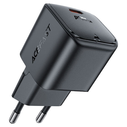 Acefast Charger Without Cable GaN with USB-C Port 30W Power Delivery / Quick Charge 2.0 / Quick Charge 3.0 / Quick Charge 4+ Blacks (A77)