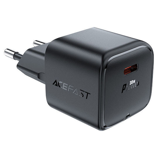 Acefast Φορτιστής Χωρίς Καλώδιο GaN με Θύρα USB-C 30W Power Delivery / Quick Charge 2.0 / Quick Charge 3.0 / Quick Charge 4+ Μαύρος (A77)