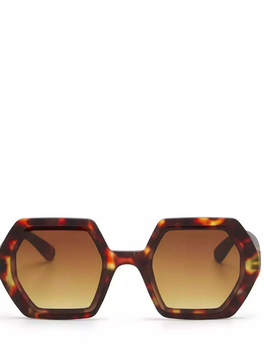 Okkia Emma Women's Sunglasses with Brown Tartaruga Plastic Frame and Brown Lens OK015CH