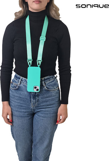 Sonique Strap Back Cover Σιλικόνης 0.5mm με Λουράκι Γαλάζιο (Redmi Note 8)