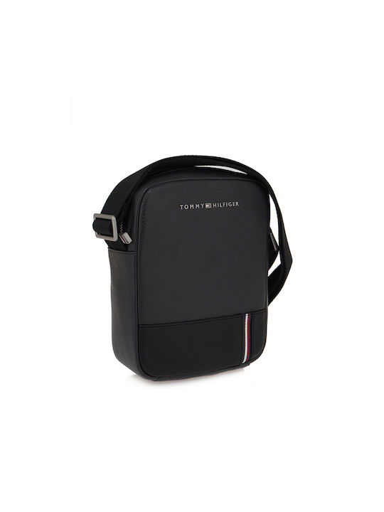 Tommy Hilfiger Messenger Bag with Zipper & Internal Compartments Black 16x7x20cm