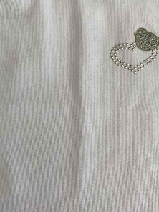 Kinder-T-Shirt aus Baumwolle mit Bluse Weiß