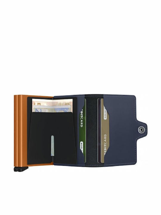 Twinwallet Leather Men's Wallet Cards with RFID Blue