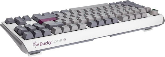 Ducky One 3 Gaming Μηχανικό Πληκτρολόγιο Tenkeyless με Cherry MX Ergo Clear διακόπτες και RGB φωτισμό (Αγγλικό US) Mist Grey