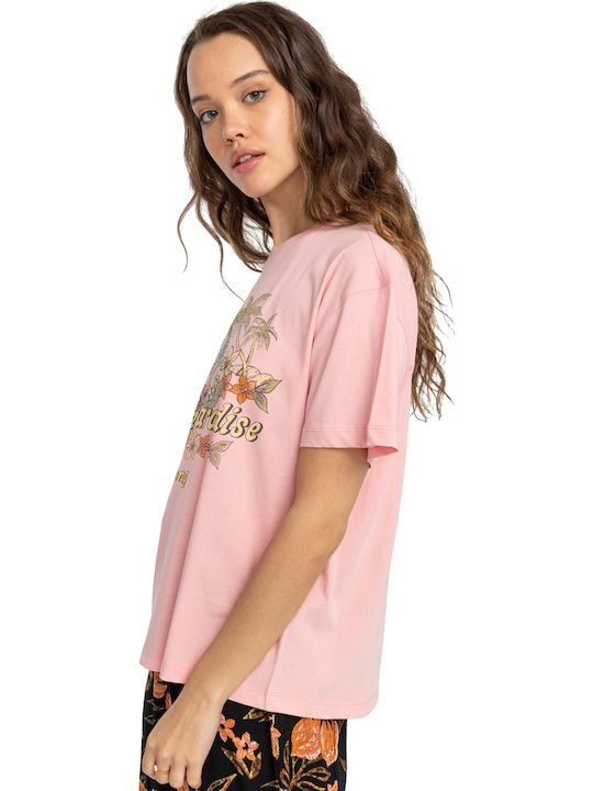 Never Lost Women's Summer Blouse Short Sleeve Pink