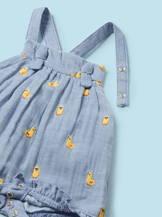 Mayoral Комплект от 3 части Дълги гащеризони Better Cotton Новородено 24-01609-051 Деним Газа
