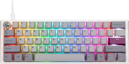 Ducky One 3 Mini Gaming Mechanical Keyboard 60% with Cherry MX Ergo Clear switches and RGB lighting (English US) Mist Grey