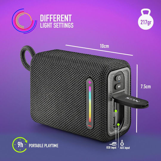 NGS Roller Furia 1 Bluetooth Speaker 15W with Radio and Battery Life up to 9 hours Black