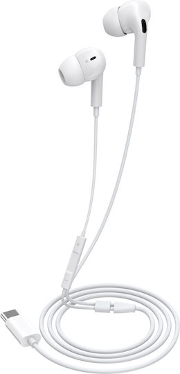 Celebrat E300 In-ear Handsfree Headphones with Connector USB-C White
