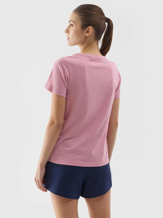 4F Damen Sportliches Bluse Kurzärmelig Pink