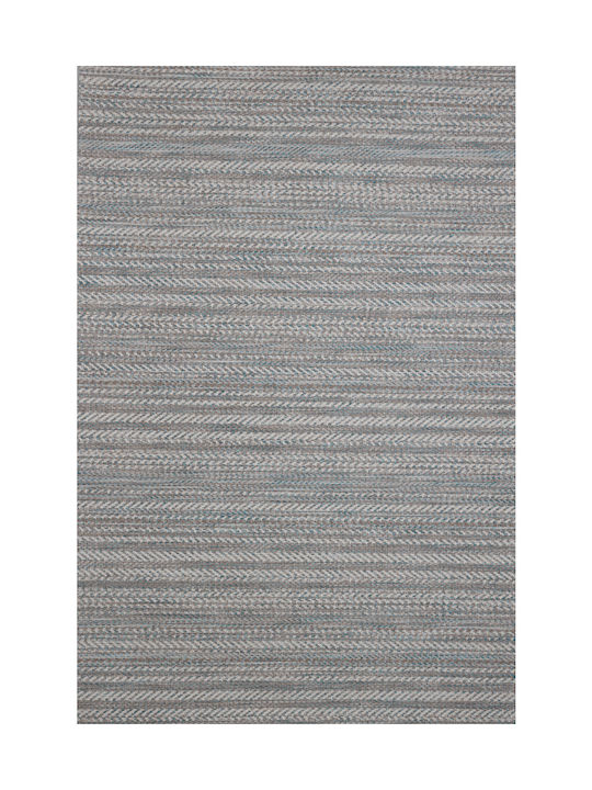 Breeze Straw Rug 187/13 Grey Beige Petrol Stripes - Colore Colori Round 2.50x2.50