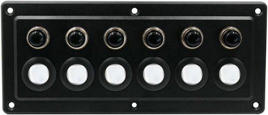 Waterproof panel with Led Touch Switches and automatic fuses Amp 6 X 10a Cev-02145-6 (3 Amps.)