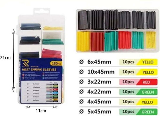Rchang Tubes Tubes Heat-Shrink Tubing 180pcs W11109