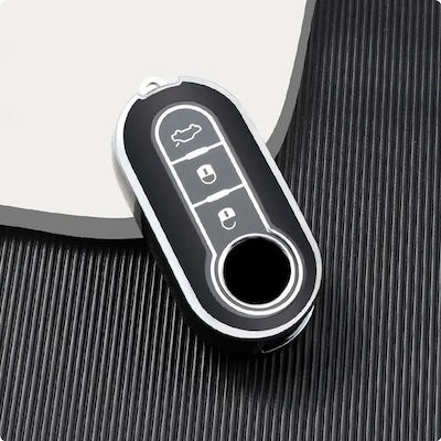 Car Key Cover Case made of for Fiat in Black Color