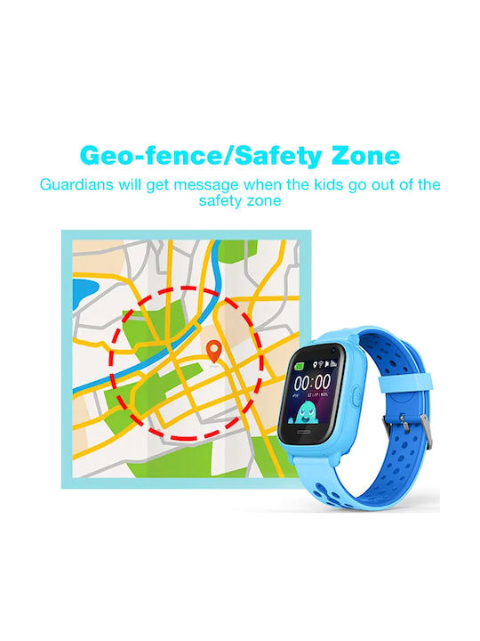 INTIME Kinder-Digitaluhr mit GPS und Kautschuk/Plastikarmband Blau