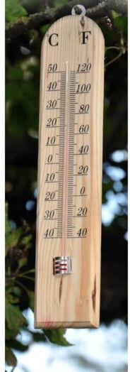 Kingfisher Wooden Garden Thermometer 26cm - Gsth02