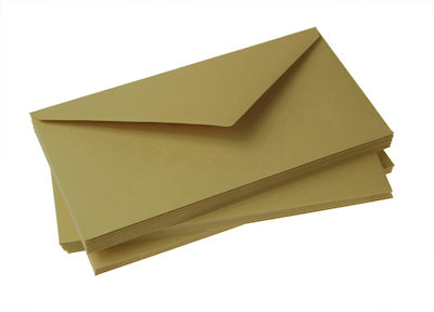 Shan Set of Envelopes Correspondence with Adhesive 10pcs in Brown Color 8121-DL