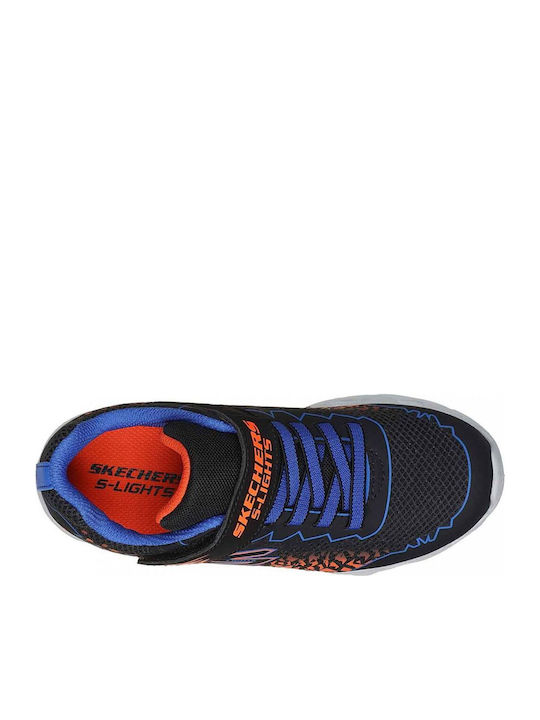 Vortex 2.0 Παιδικά Sneakers Ανατομικά με Σκρατς & Φωτάκια Μαύρα
