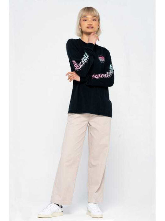 Santa Cruz Wns L/s T-shirt Void Hand Fade - White