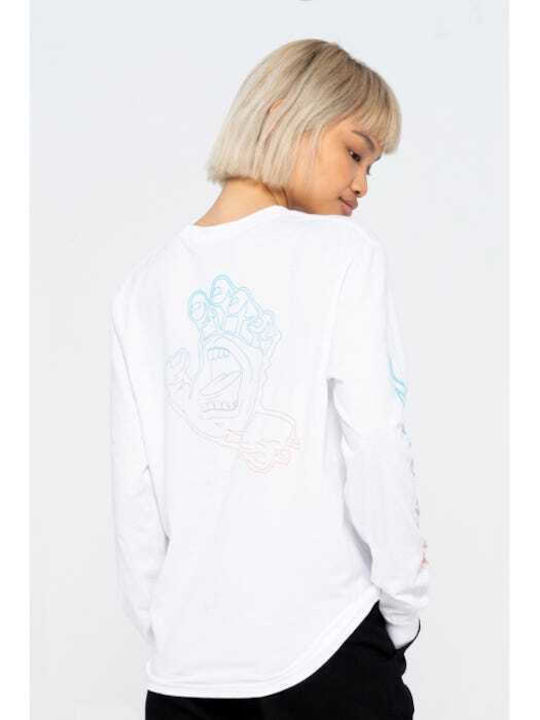 Santa Cruz Wns L/s T-shirt Void Hand Fade - White
