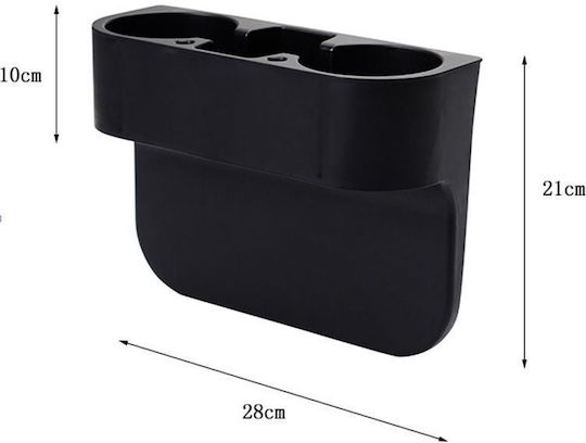 Blic Car Cup Holder - For 2 Cups Between Seats - Black Leather Bk-24411