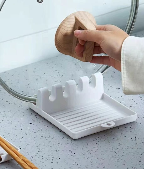 Suport de silicon pentru ustensile de bucătărie, Zola®, suprafață de picurare, 4 găuri, ușor de curățat, 14,3x12,7x5 Cm, W